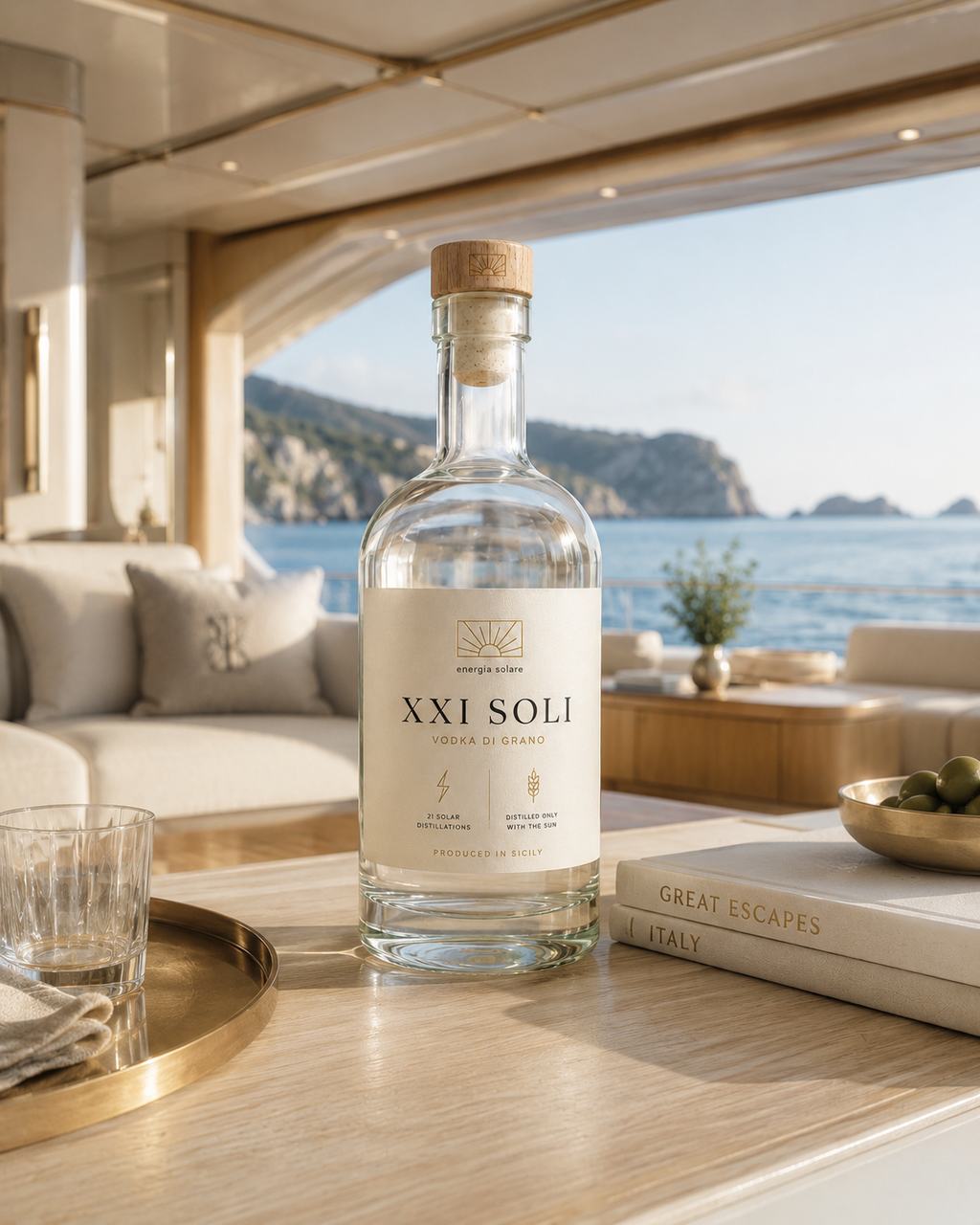Yachtdeck im Mittelmeer — der Hafen ist die Adresse von XXI SOLI